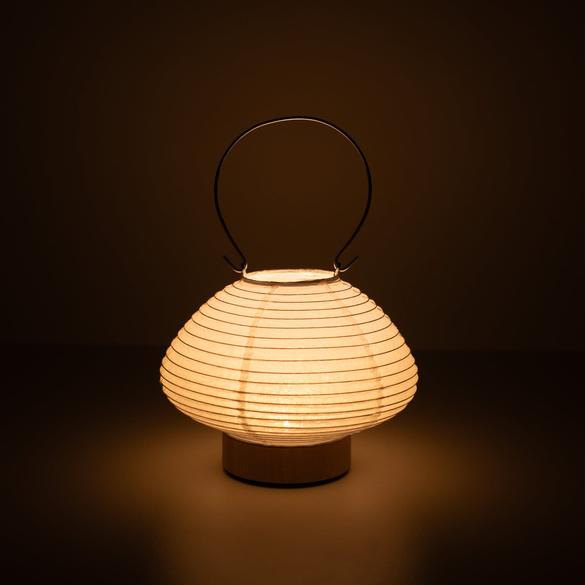 Lit paper lantern
